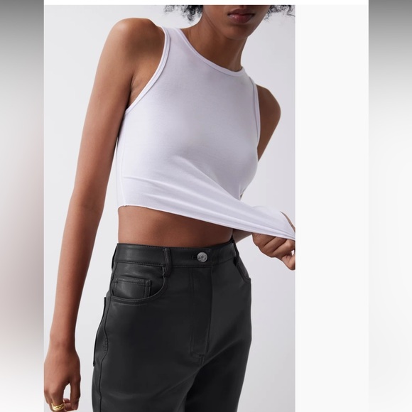 Aritzia Wilfred Melina black vegan leather pants. Size 10. - Picture 3 of 9